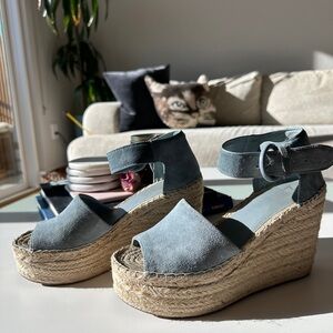 Marc Fisher LTD Alita Platform Wedge Espadrille Sandal - Light Blue